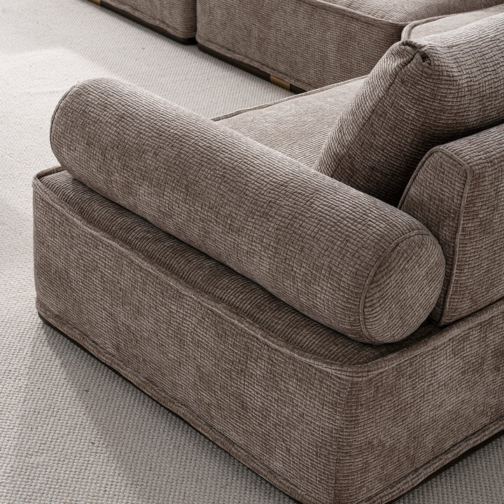 Minimalist corduroy velvet fabric sectional 3 seater sofa cordy material variants.
