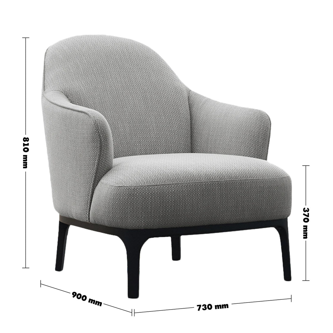 Minimalist Fabric 1 Seater Sofa RINA Size Chart