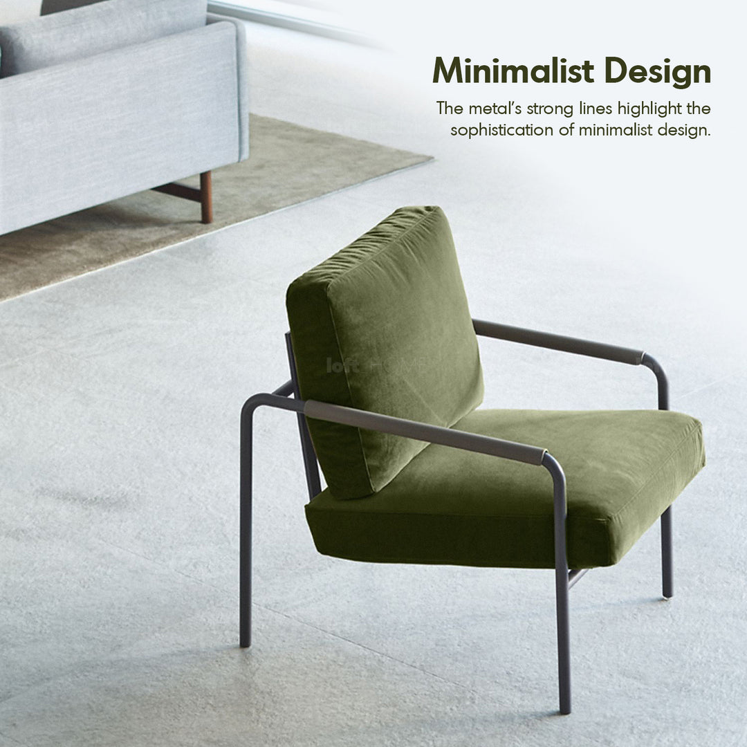 Minimalist Fabric 1 Seater Sofa VEMB Detail