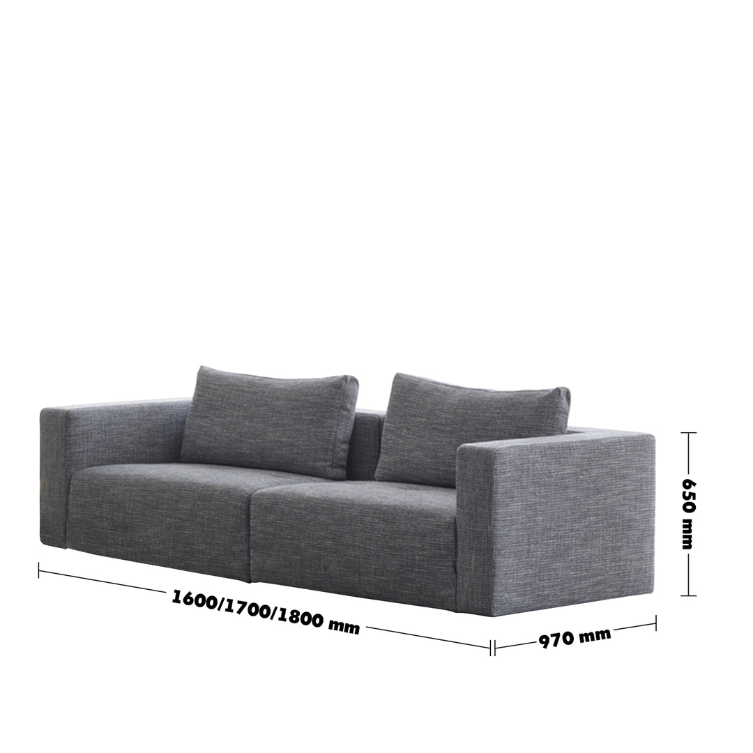 Minimalist Fabric 2 Seater Sofa BRI Size Chart