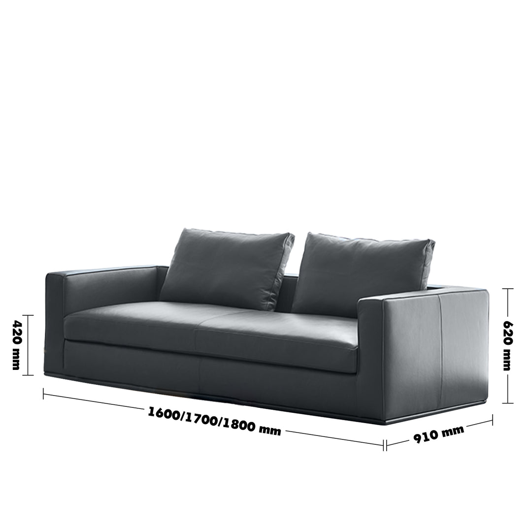 Minimalist Fabric 2 Seater Sofa COMO Size Chart