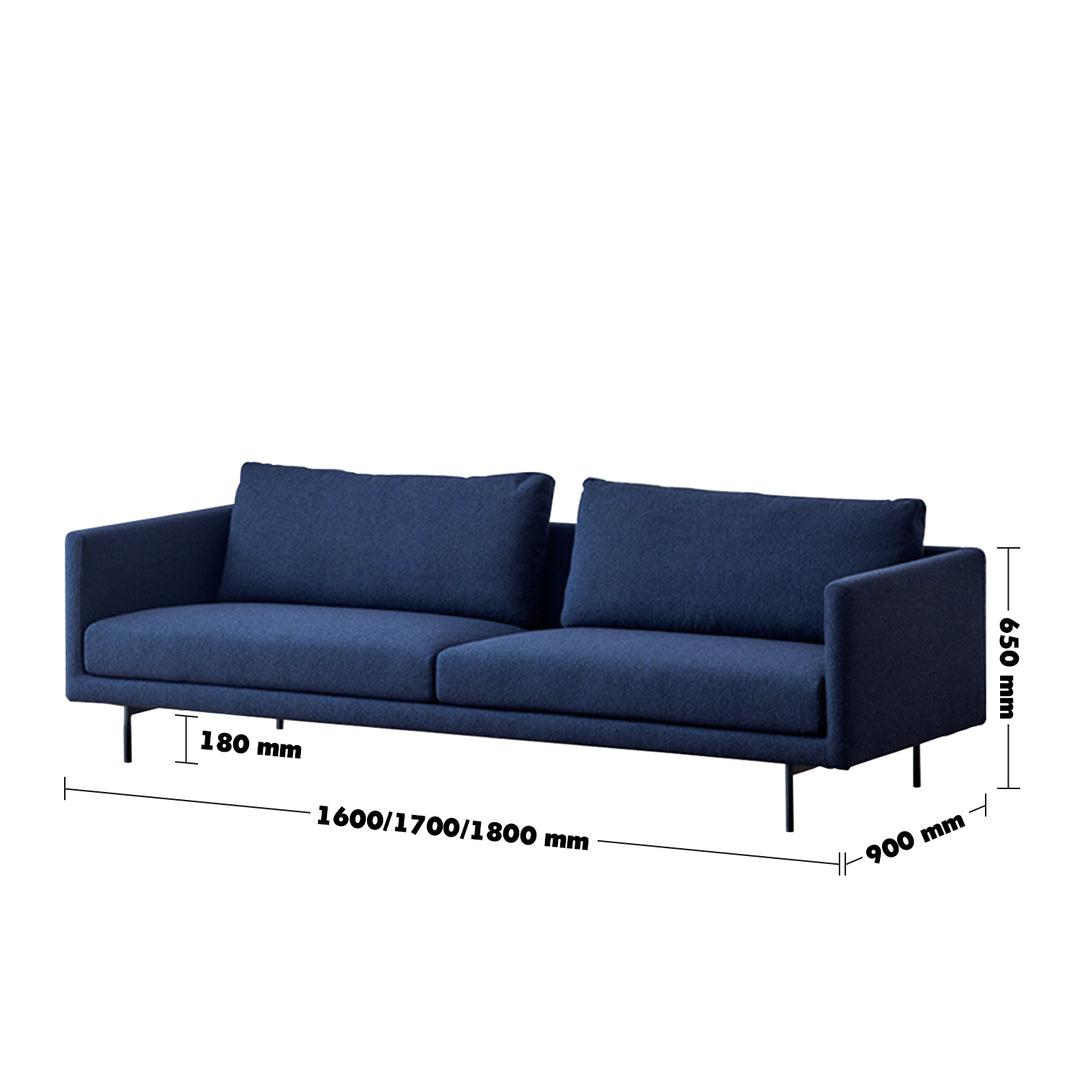 Minimalist Fabric 2 Seater Sofa RINA Size Chart