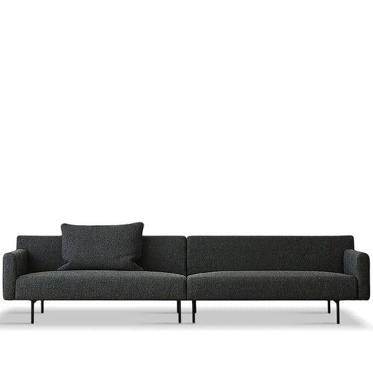 Minimalist fabric 3.5 seater sofa ann in white background.