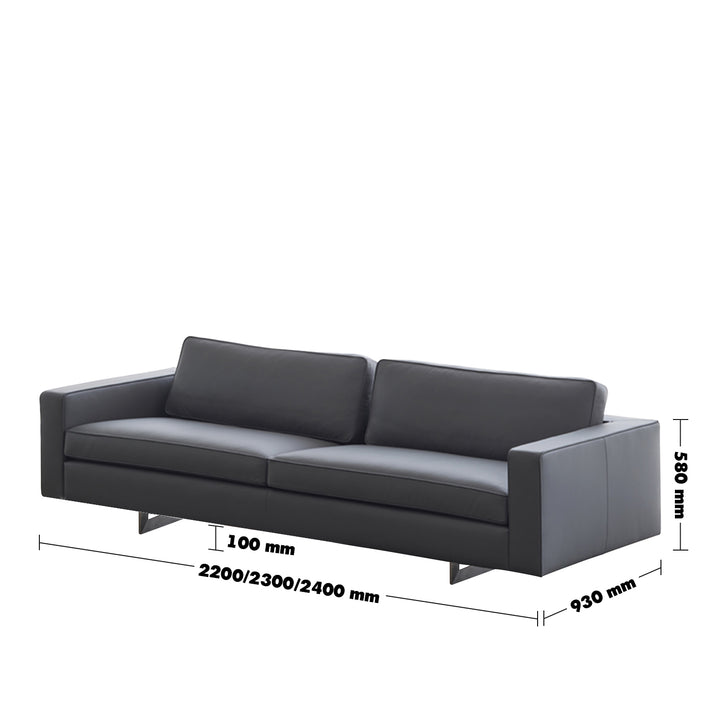 Minimalist Fabric 3.5 Seater Sofa VEMB Size Chart