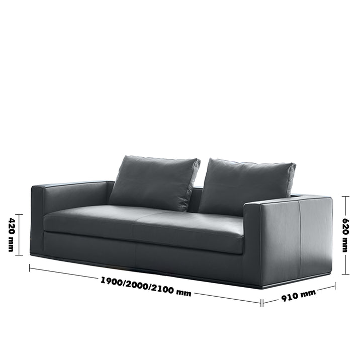 Minimalist Fabric 3 Seater Sofa COMO Size Chart