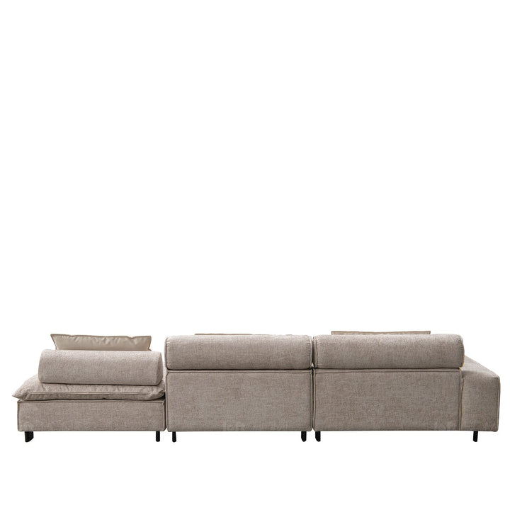 Minimalist fabric 4.5 seater sofa aumn color swatches.