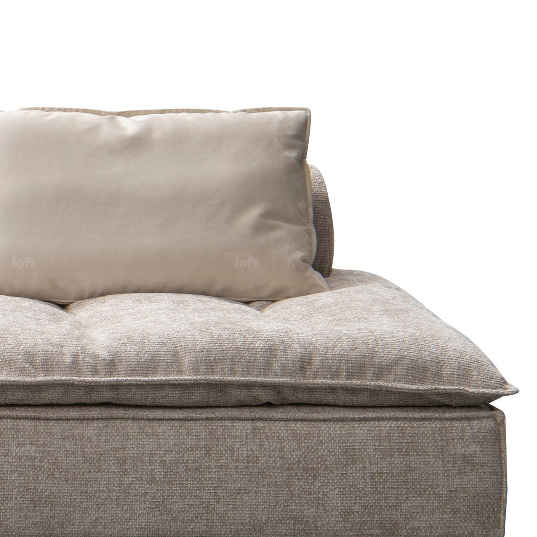 Minimalist fabric 4.5 seater sofa aumn material variants.