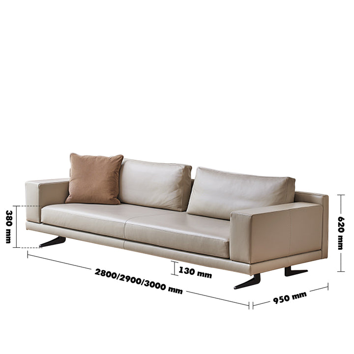 Minimalist Fabric 4.5 Seater Sofa BOLOGNA Size Chart