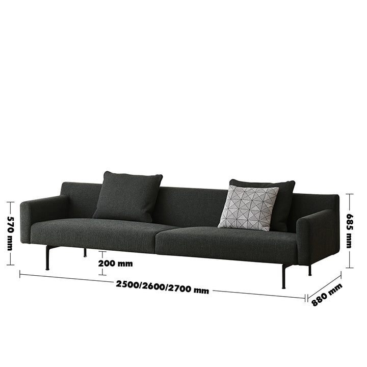 Minimalist Fabric 4 Seater Sofa ANN Size Chart