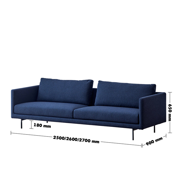 Minimalist Fabric 4 Seater Sofa RINA Size Chart
