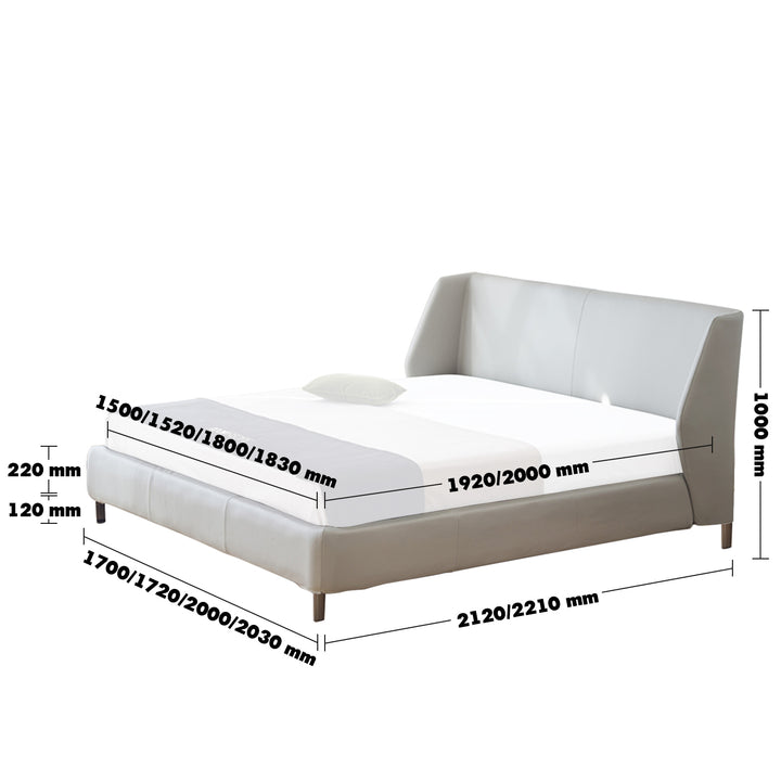 Minimalist Fabric Bed CYGNUS Size Chart