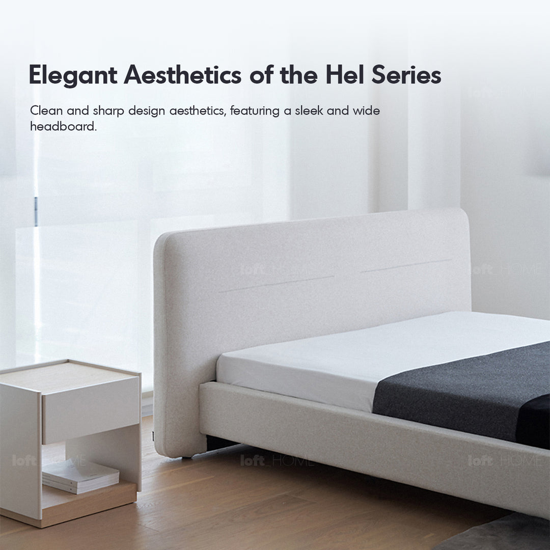 Minimalist Fabric Bed HEL In-context
