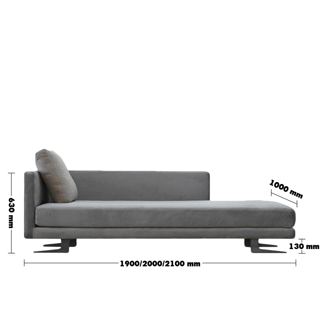 Minimalist Fabric Sofa Bed BOLOGNA Size Chart