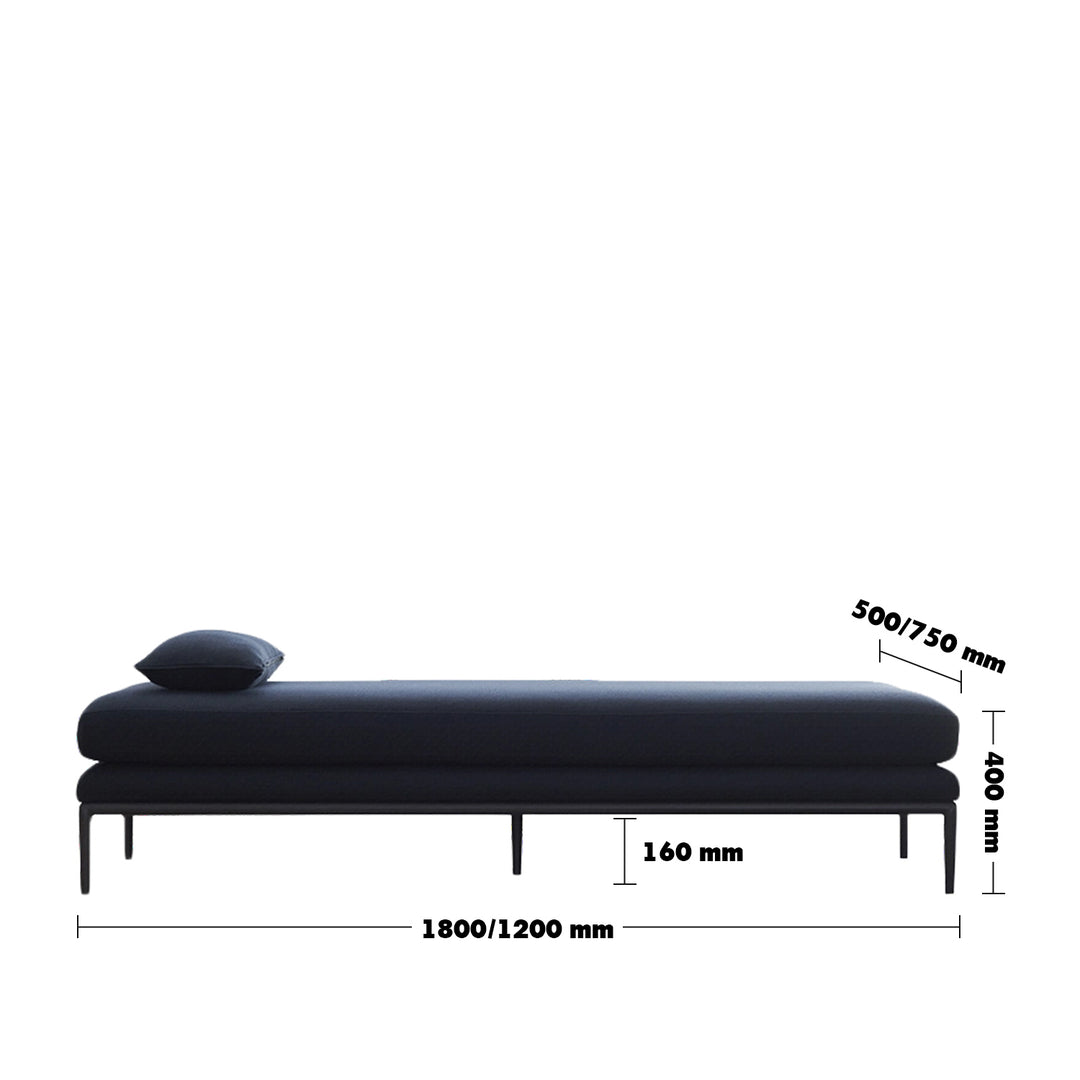 Minimalist Fabric Sofa Bed GRACE Size Chart