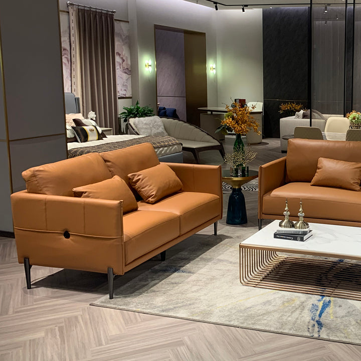 Minimalist Genuine Leather 2 Seater Sofa DANTE