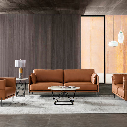 Modern Genuine Leather 3 Seater Sofa DANTE Good to Know Preview-1