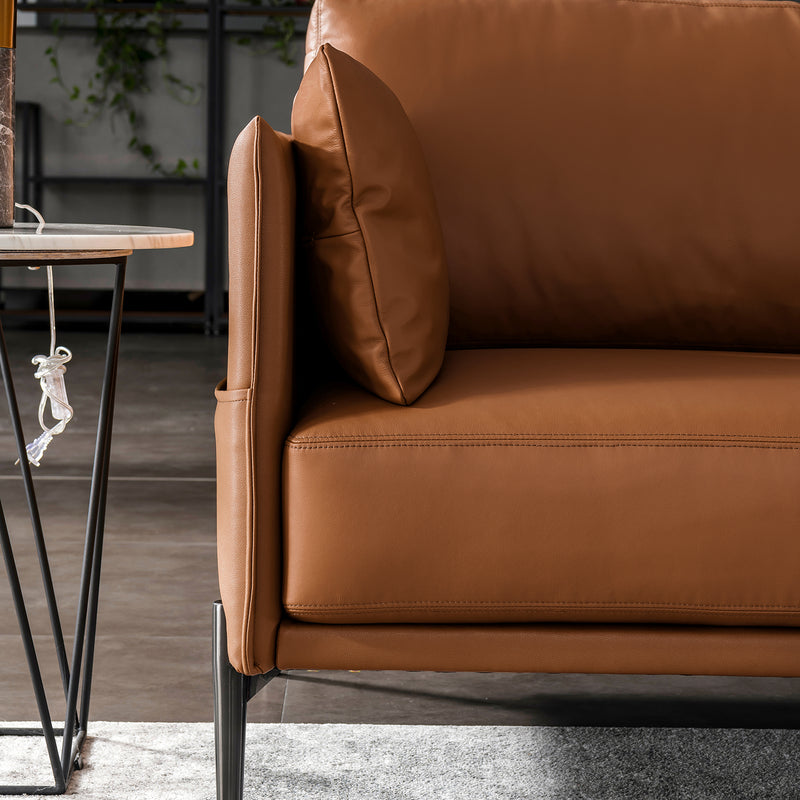 Modern Genuine Leather 3 Seater Sofa DANTE Material Details Chart