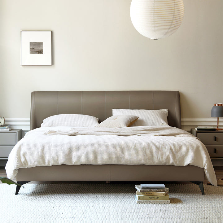 Modern genuine leather bed frame dusko conceptual design.
