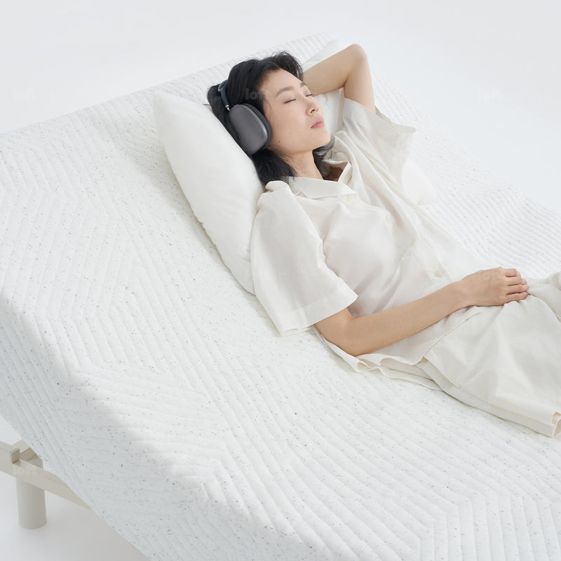 Minimalist metal electric adjustable bed frame with mattress 2pcs set up one detail 6.
