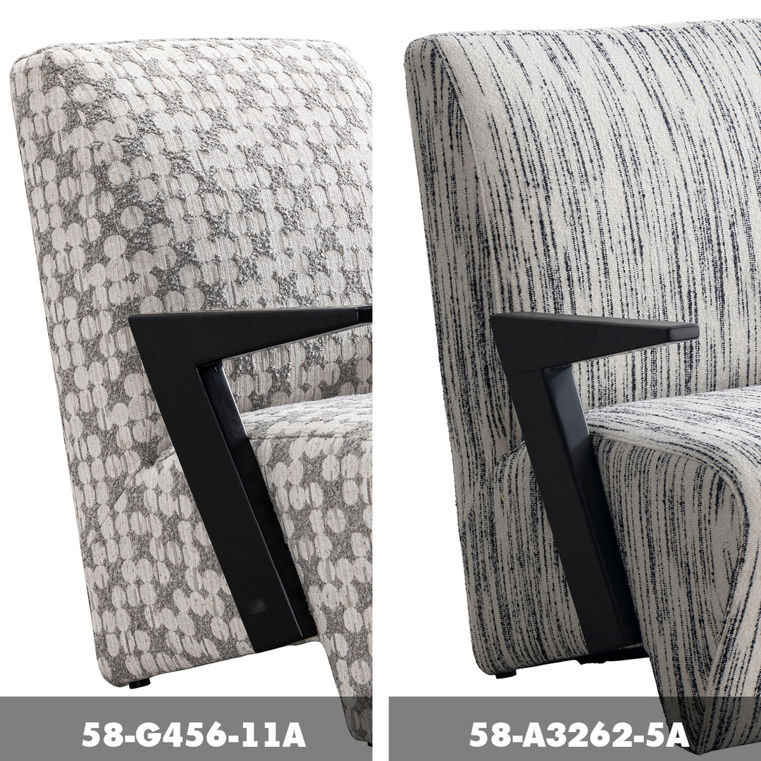 Minimalist Mixed Weave Fabric 1 Seater Sofa Chair SLANT