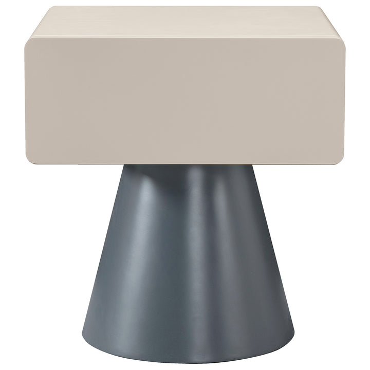 Minimalist plywood side table nubo in white background.