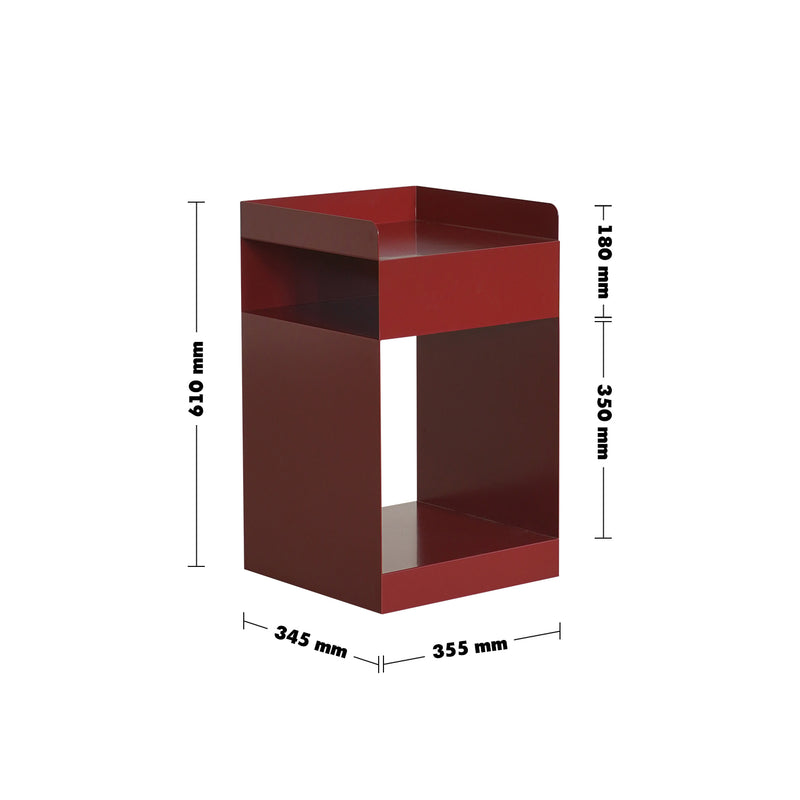 Bauhaus Steel Side Table RUBIK Size Chart