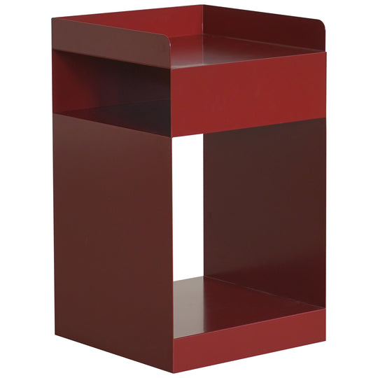 Bauhaus steel side table rubik in white background.