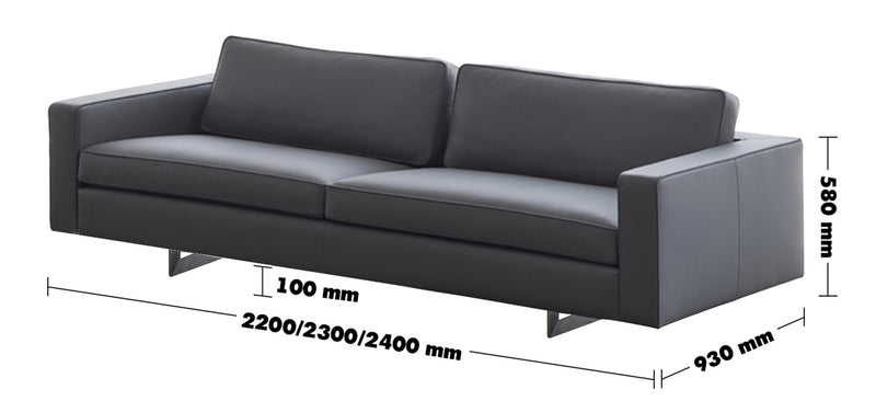 Minimalist Fabric 3.5 Seater Sofa VEMB Size Chart