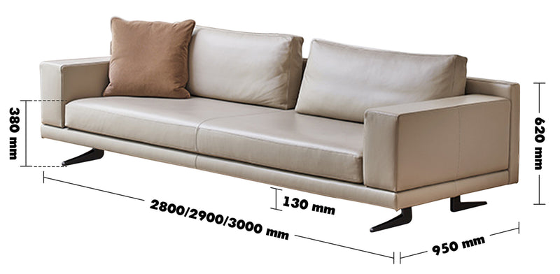 Minimalist Fabric 4.5 Seater Sofa BOLOGNA Size Chart