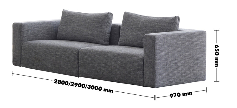 Minimalist Fabric 4.5 Seater Sofa BRI Size Chart