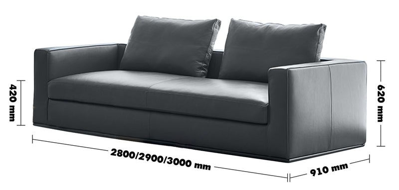 Minimalist Fabric 4.5 Seater Sofa COMO Size Chart