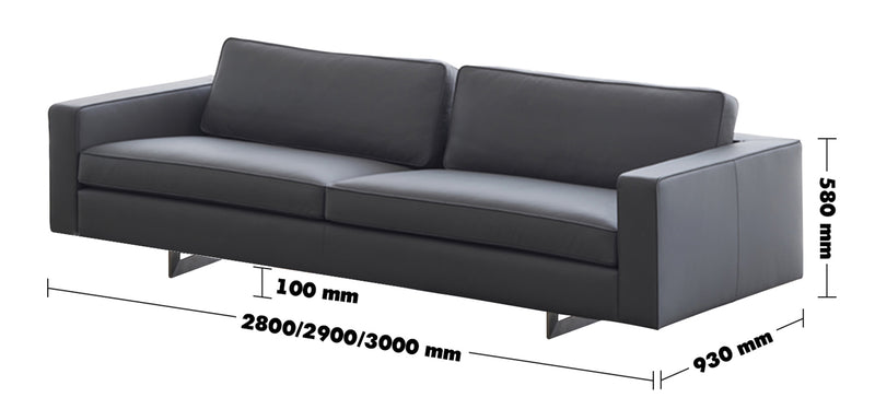 Minimalist Fabric 4.5 Seater Sofa VEMB Size Chart