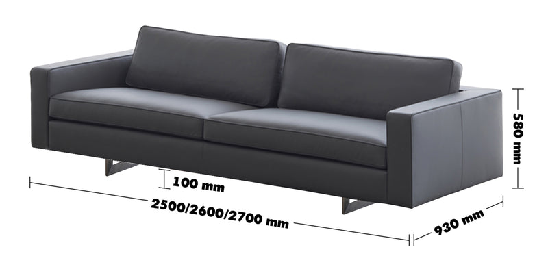 Minimalist Fabric 4 Seater Sofa VEMB Size Chart