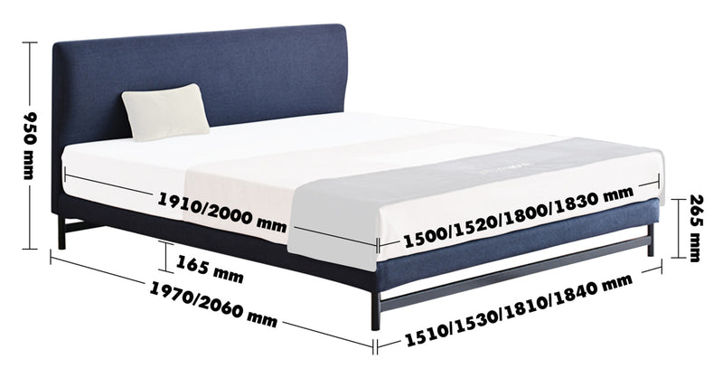 Minimalist Fabric Bed NOR Size Chart