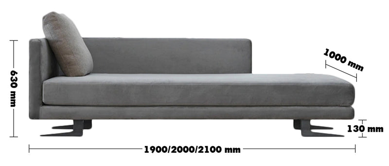 Minimalist Fabric Sofa Bed BOLOGNA Size Chart