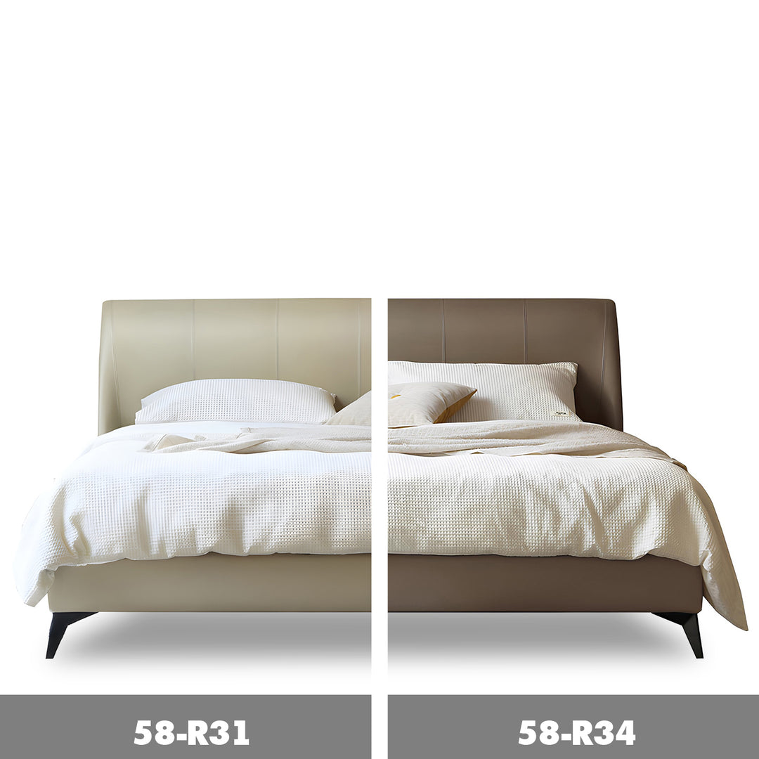 Minimalist Genuine Leather Bed Frame CALMA