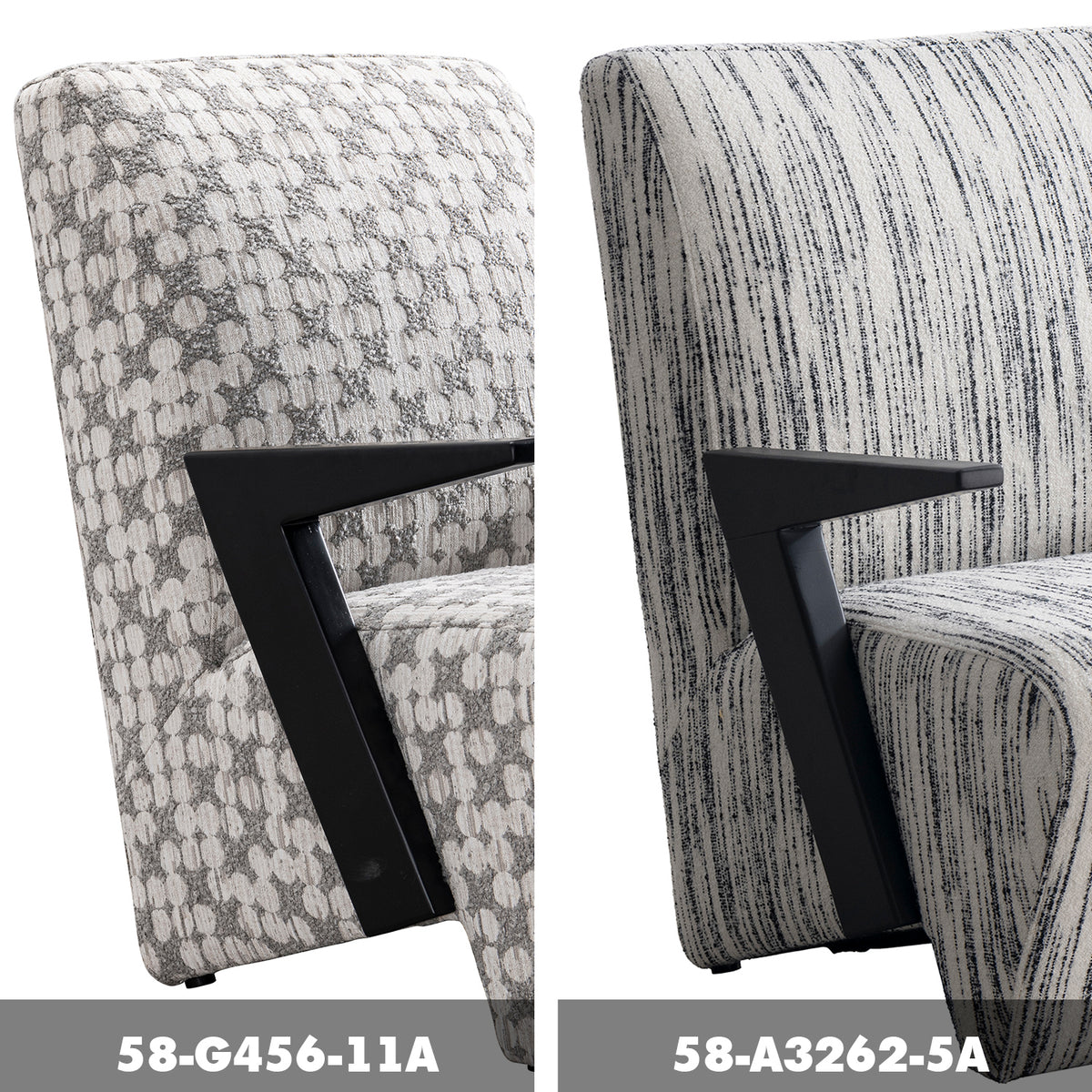 Modern Mixed Weave Fabric 1 Seater Sofa Chair SLANT Color Swatches
