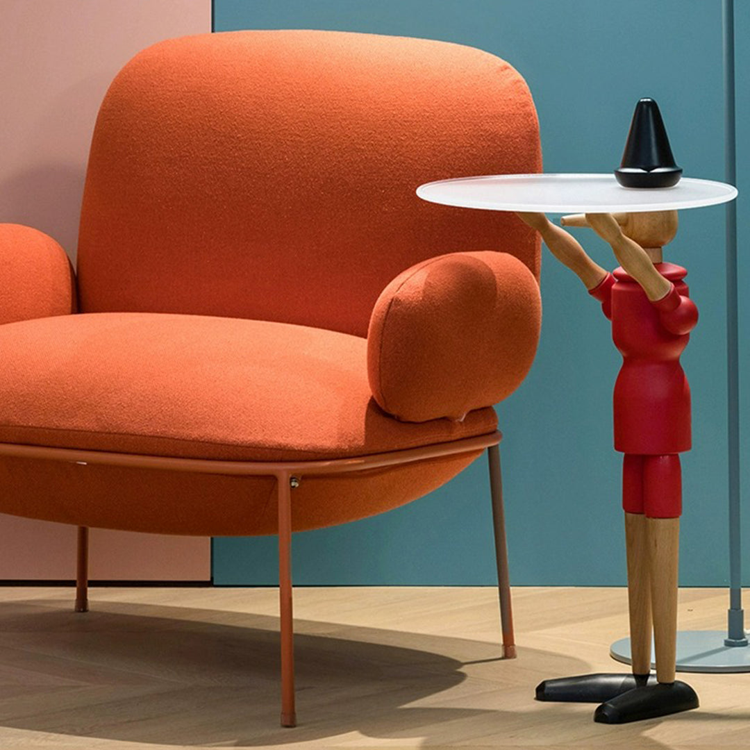 Modern beech wood side table pinocchio situational feels.