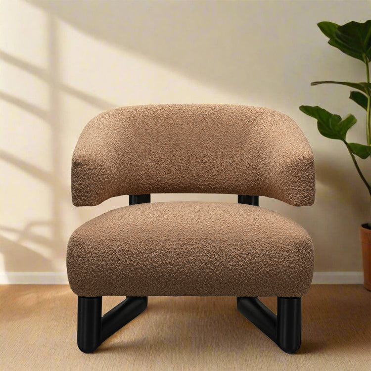 Cream Boucle Fabric 1 Seater Sofa ARC Good to Know Preview-1
