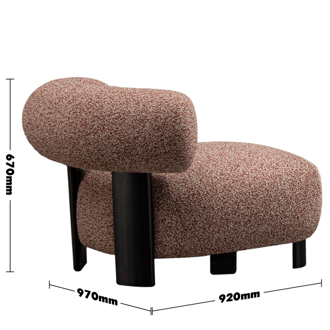 Modern boucle fabric 1 seater sofa bubble size charts.