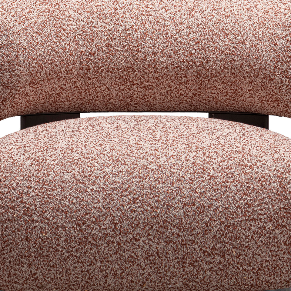 Cream boucle fabric 1 seater sofa bubble material variants.