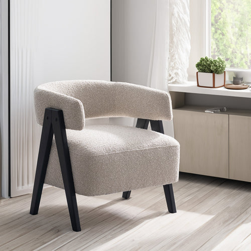 Japandi Boucle Fabric 1 Seater Sofa COLLE Good to Know Preview-1
