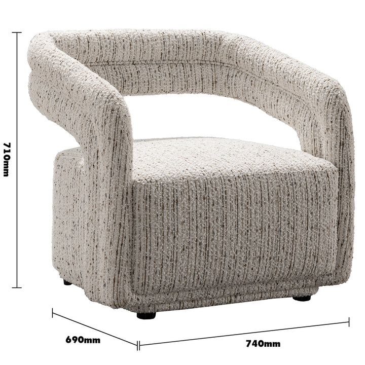 Modern Boucle Fabric 1 Seater Sofa KABURI