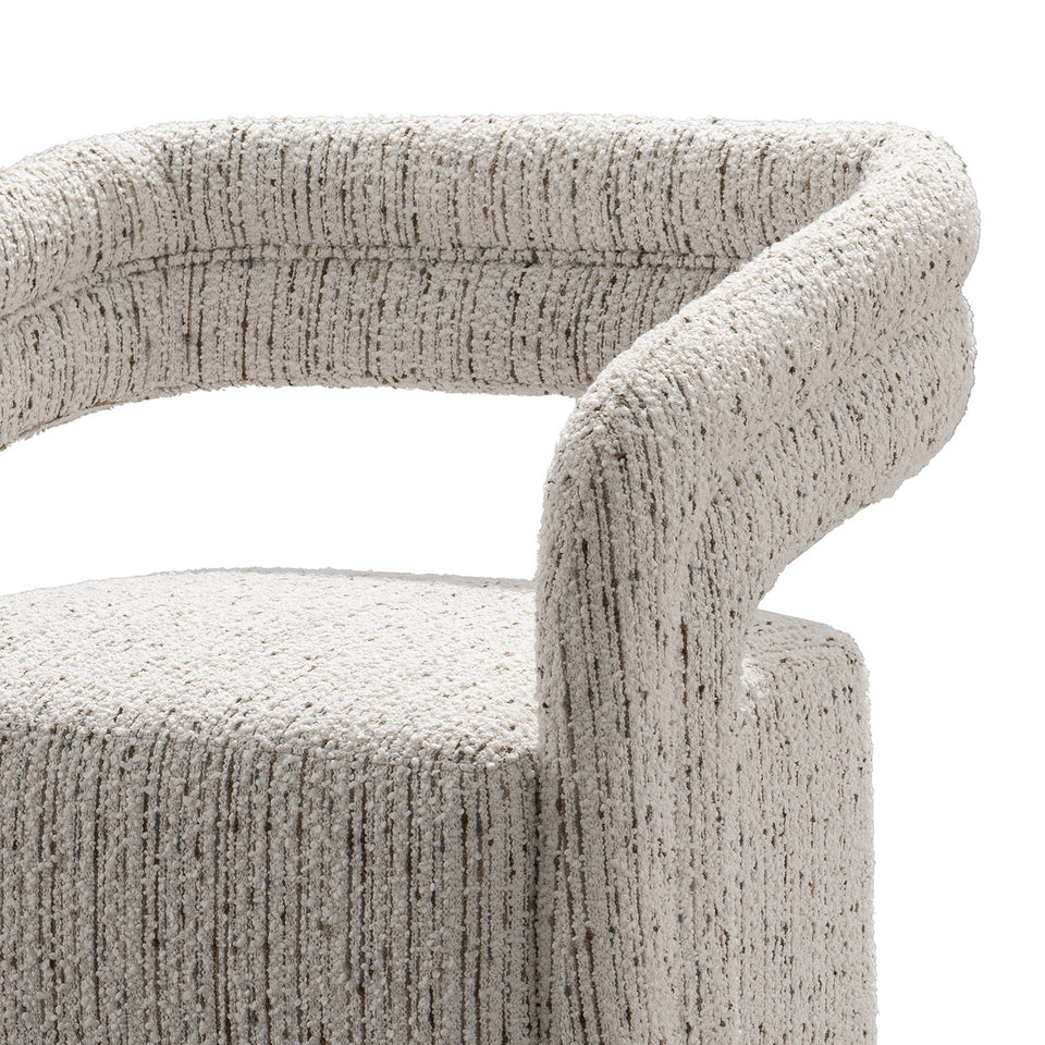 Modern boucle fabric 1 seater sofa kaburi in details.