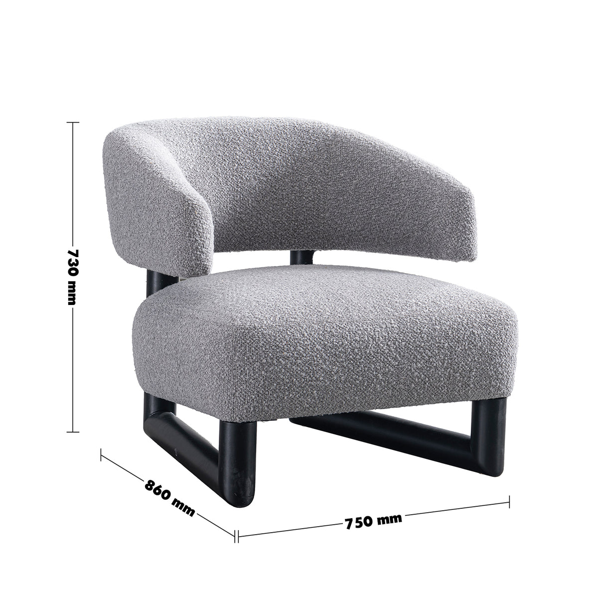 Modern boucle fabric 1 seater sofa miroo size charts.