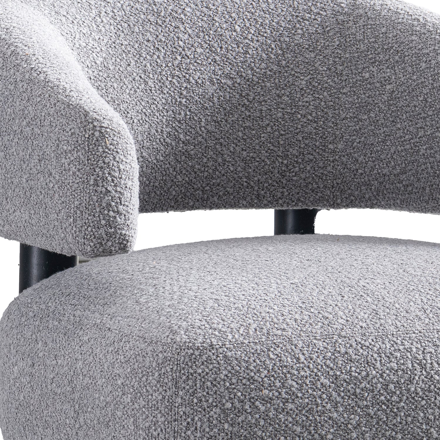 Modern boucle fabric 1 seater sofa miroo with context.