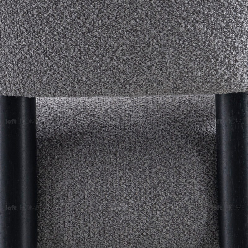 Modern boucle fabric 1 seater sofa miroo in details.