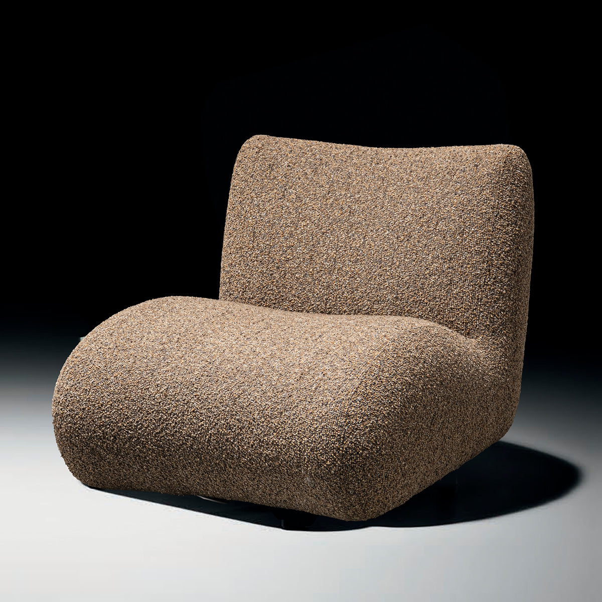 Cream boucle fabric 1 seater sofa pod primary product view.