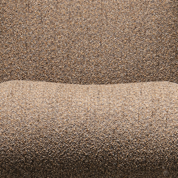 Modern boucle fabric 1 seater sofa pod color swatches.