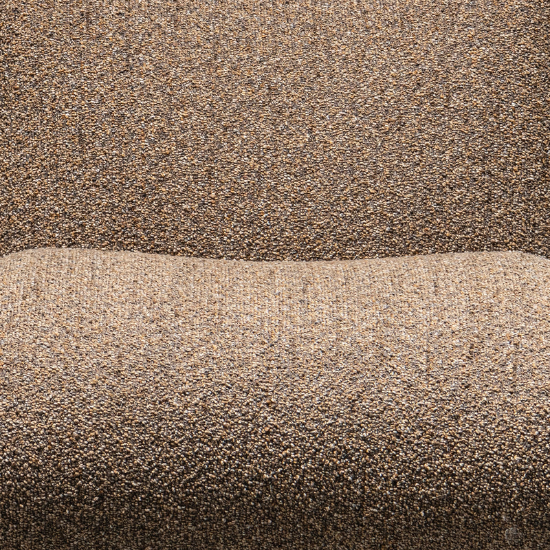 Cream boucle fabric 1 seater sofa pod color swatches.